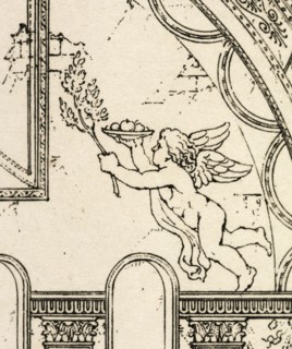 Plate 118. Interior of a Sepulchral Chamber near San Vito, A collection of antique vases, altars, paterae, tripods, candelabra