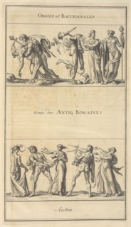 Orgies and Bacchanals, Ceremonies et coutumes religieuses de tous les peuples du monde, Engraving, 1723-1743, Plate, 22