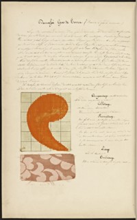 French textile manuscript, ca. 1820, This manuscript, an instruction manual for a school associated with a manufactory
