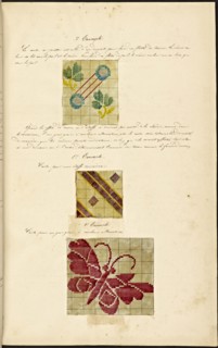 French textile manuscript, ca. 1820, ca. 1820, an instruction manual for a school associated with a manufactory