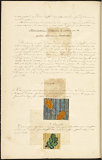 French textile manuscript, ca. 1820, ca. 1820, an instruction manual for a school associated with a manufactory