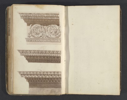 Sketchbook, Percier, Charles, 1764-1838, pencil, ink, wash, 1790, The sketchbook, attributed to the architect Charles Percier