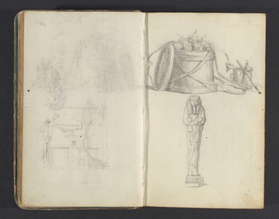 Sketchbook, Percier, Charles, 1764-1838, pencil, ink, wash, 1790, The sketchbook, attributed to the architect Charles Percier