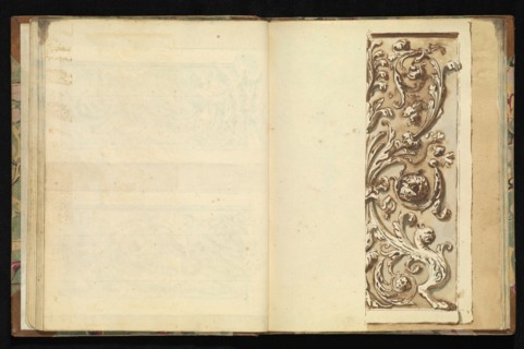 Sketchbook of ornamental and decorative designs, 18th century, pencil, pen, and wash drawings, Late 18th century, The sketchbook