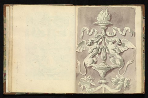 Sketchbook of ornamental and decorative designs, 18th century, pencil, pen, and wash drawings, Late 18th century, The sketchbook