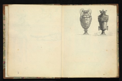 Sketchbook of ornamental and decorative designs, 18th century, pencil, pen, and wash drawings, Late 18th century, The sketchbook