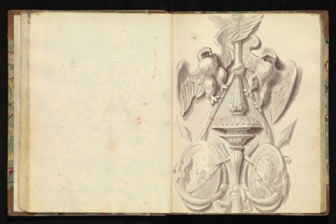 Sketchbook of ornamental and decorative designs, 18th century, pencil, pen, and wash drawings, Late 18th century, The sketchbook