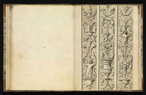 Sketchbook of ornamental and decorative designs, 18th century, pencil, pen, and wash drawings, Late 18th century, The sketchbook