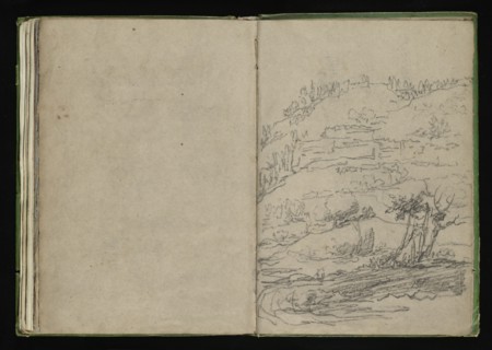 Roman sketchbook, Gauffier, Louis, 1761-1801, pencil, pen and black and brown ink, grey and brown wash, and black and white
