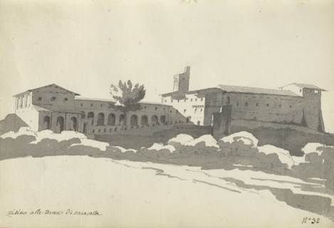 Roman sketchbook, Gauffier, Louis, 1761-1801, pencil, pen and black and brown ink, grey and brown wash, and black and white