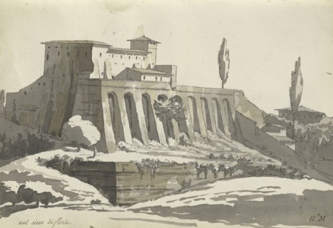 Roman sketchbook, Gauffier, Louis, 1761-1801, pencil, pen and black and brown ink, grey and brown wash, and black and white