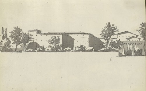 Roman sketchbook, Gauffier, Louis, 1761-1801, pencil, pen and black and brown ink, grey and brown wash, and black and white