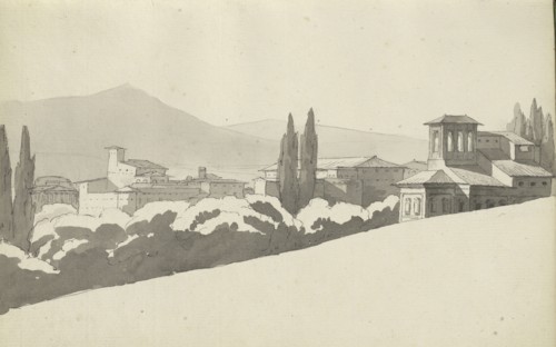 Roman sketchbook, Gauffier, Louis, 1761-1801, pencil, pen and black and brown ink, grey and brown wash, and black and white