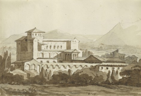 Roman sketchbook, Gauffier, Louis, 1761-1801, pencil, pen and black and brown ink, grey and brown wash, and black and white