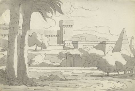 Roman sketchbook, Gauffier, Louis, 1761-1801, pencil, pen and black and brown ink, grey and brown wash, and black and white