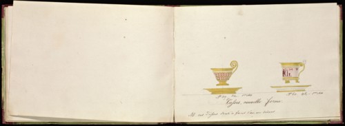 Honoré porcelain sample catalog, Honoré, Firm, 19th century, watercolor, gouache, ink, graphite, ca. 1800-1820, The manuscript