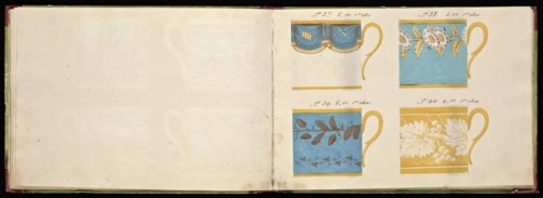 Honoré porcelain sample catalog, Honoré, Firm, 19th century, watercolor, gouache, ink, graphite, ca. 1800-1820, The manuscript
