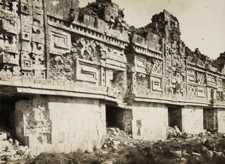 Nunnery complex, Uxmal, Mexico): detail of facade frieze, Views of Aztec, Maya, and Zapotec ruins in Mexico, Charnay, Désiré