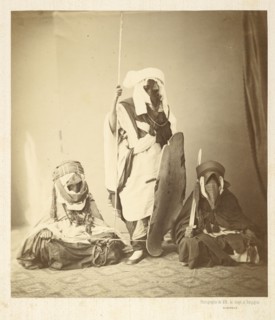 Touareg chiefs on a visit to Marseilles, 1862, orientalist photography, De Jongh and Bargignac, Albumen, 1862, Photographie
