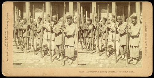 Tien Tsin, China, Among the fighting Boxers, Tien Tsin, China, Davis, James M., Kilburn, B. W., Benjamin West, 1827-1909