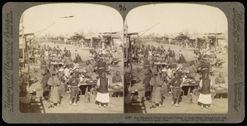 Busy markets in Chinese southern Pekin- on Kaiser Street, between South Gate and Chien-men Gate, China, Gelatin silver, 1901
