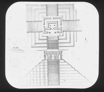 Plan of El Castillo, Chichén Itzá, Augustus and Alice Dixon Le Plongeon papers, 1763-1937, bulk 1860-1910, Le Plongeon, Augustus