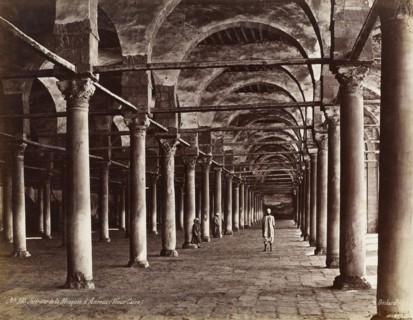 Intérieur de la Mosquée d'Amroux, Vieux Caire),orientalist photography, Béchard, Emile, ca. 1870-1879, H. Béchard signature