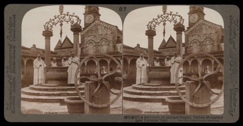 Certosa Monastery near Florence, A well-curb by Michaelangelo, Certosa Monastery near Florence, Stereographic views of Italy