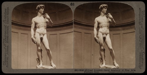 Academy of Fine Arts, Florence, Michelangelo's David, Academy of Fine Arts, Florence, Stereographic views of Italy