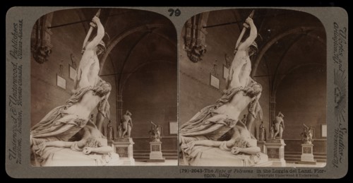 Loggia dei Lanzi, Florence, The Rape of Polyxena, Loggia dei Lanzi, Florence, Stereographic views of Italy, Underwood