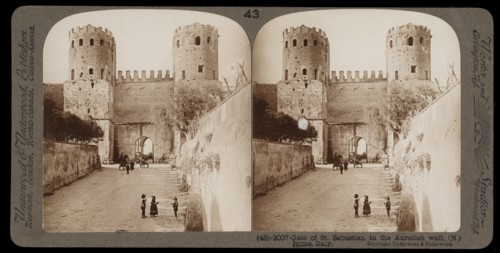 Rome, Gate of San Sebastian in the Aurelian wall, Rome, Stereographic views of Italy, Underwood and Underwood, Underwood, Bert