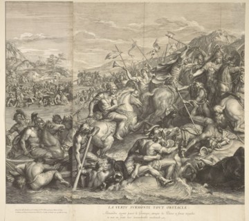 Crossing of the Granicus: detail, Battles of Alexander, Audran, Gérard, 1640-1703, Le Brun, Charles, 1619-1690, Etching