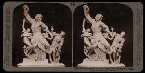 Agony, the famous Lacoon, Vatican gallery, Rome, Stereographic views of Italy, Underwood and Underwood, Underwood, Bert, 1862