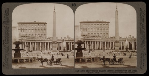 Vatican palace, residence of the Pope, Stereographic views of Italy, Underwood and Underwood, Underwood, Bert, 1862-1943