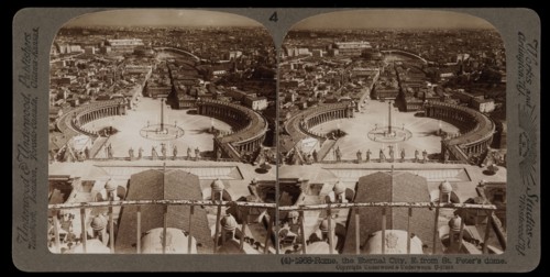 Rome, the eternal city, from St. Peter's dome, Stereographic views of Italy, Underwood and Underwood, Underwood, Bert, 1862-1943