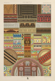 Primitif, L'ornement polychrome, Dufour, Durin, F., Racinet, A., Auguste, 1825-1893, Chromolithography, between 1869 and 1887