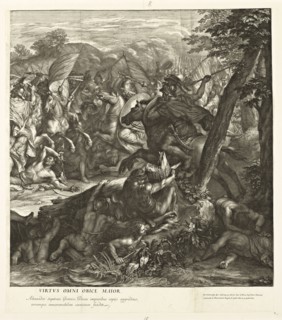 Crossing of the Granicus, Battles of Alexander, Audran, Gérard, 1640-1703, Le Brun, Charles, 1619-1690, Etching, engraving