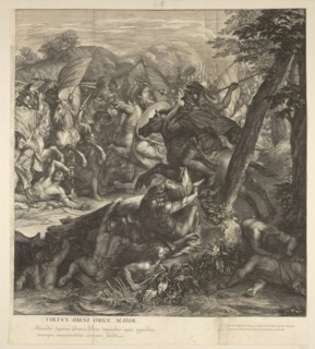 Crossing of the Granicus: detail, Battles of Alexander, Audran, Gérard, 1640-1703, Le Brun, Charles, 1619-1690, Etching