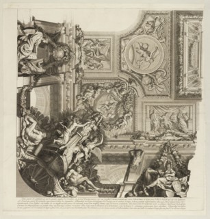 L'Europe, Le grand escalier de Versailles, Le Brun, Charles, 1619-1690, Baudet, Etienne, 1638-1711, Etching, engraving