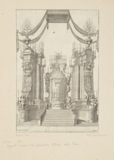 Catafalque, Collection of festival prints, 1530-1887, Bartoli, Pietro Santi, 1635-1700, Ferri, Antonio, d. 1716, Engraving