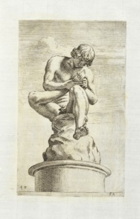 Spinam auellens in Capitolio, Segmenta nobilium signorum e statuaru, Perrier, François, 1590?-1656?, Engraving, 1638, The statue