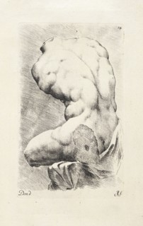 Belvedere torso, 3/4 rear view, Signorvm vetervm icones, Bisschop, Jan de, 1628-1671, Doncker, Pieter Paul, Etching, between