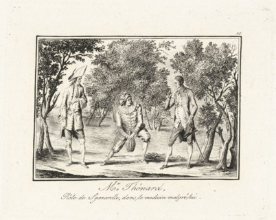 Mr. Thénard, rôle de Sganarelle, dans le medecin malgré lui, Italian theater prints, Etching, Undated. Engraver unknown