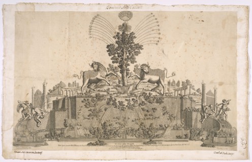Machina della coccagnìa fatta ergere auanti il real palazzo da Sua Ecc.za il sig. d. Luise Raimondo conte di Harach andc. vicere