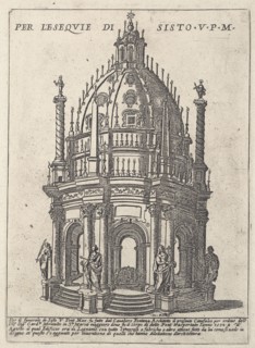 Per l'eseqvie di Sisto. V. p.m. Collection of festival prints, Maggi, Giovanni, 1566-1618, Etching