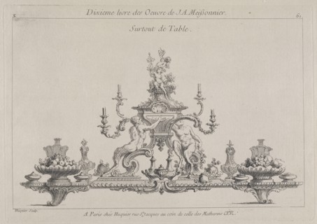Surtout de table, Ornament Prints Collection, Oeuvre de Juste Aurele Meissonnier peintre sculpteur architecte andc. dessinateur