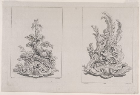 Plates C15 and C17 from the Livre de légumes inventées et dessinées par J. Me.r, Chedel, Pierre Quentin, 1705-1763, Huquier
