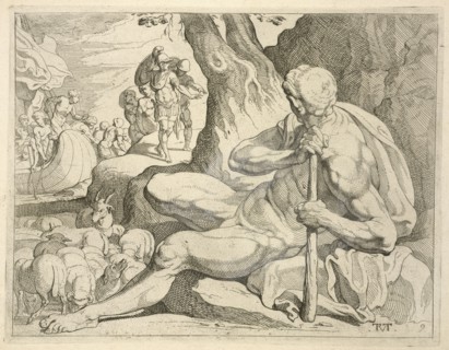 Scene from the Galerie d'Ulysse in Fontainebleau, Les trauaux d'Vlysse, Abate, Nicolò dell', ca. 1509-1571, Primaticcio