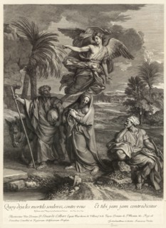 Flight into Egypt, Audran, Gérard, 1640-1703, Verdier, François, 1651-1730, Etching, 16--, A reproductive print after Francois