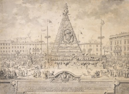 esposta al saccheggio segvito il dì XIV febr' MDCCXXXII in testimonianza di givbilo della medessima per il felice arivo
